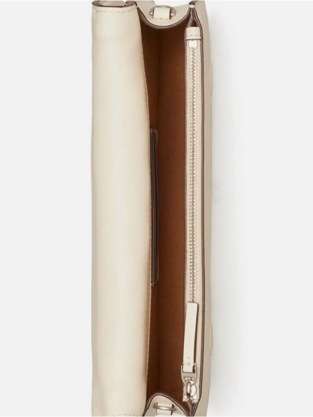 Tory Burch Cream Basket Woven Leather Crossbody with Silver Logo